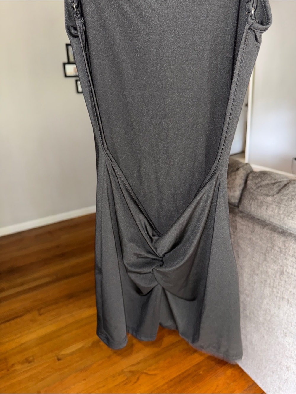 Sleek Open Black Women's Romper with shorts and scrunch butt - Picture 4 of 5